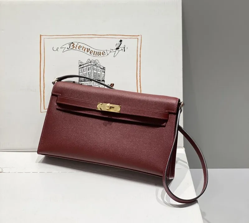 Hermes Burgundy Kelly DanSe Shoulder Bag 69 - Image 4
