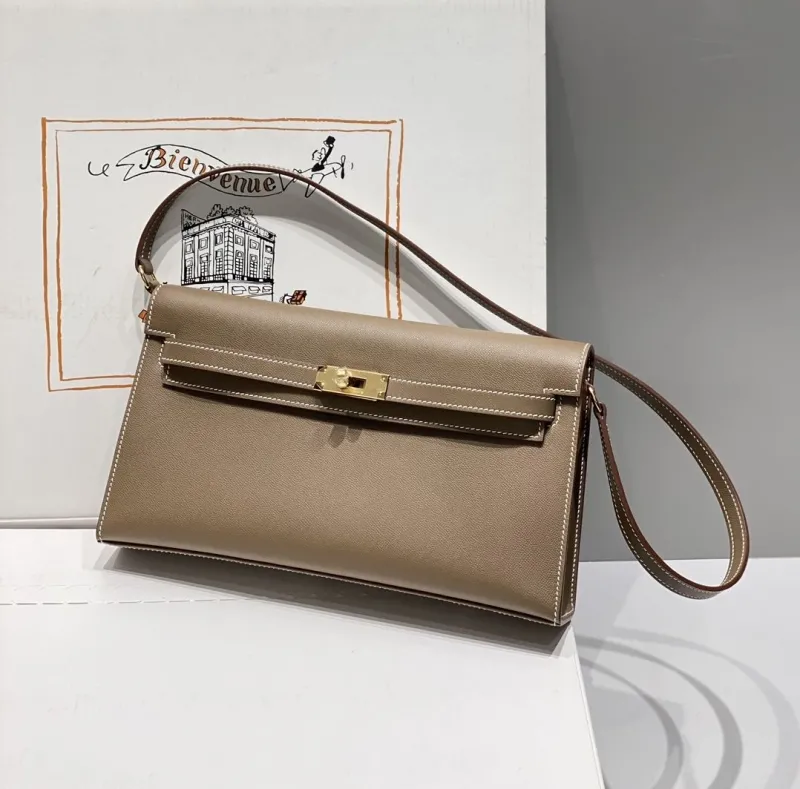 Hermes Kelly DanSe Taupe Shoulder Bag 72 - Image 4