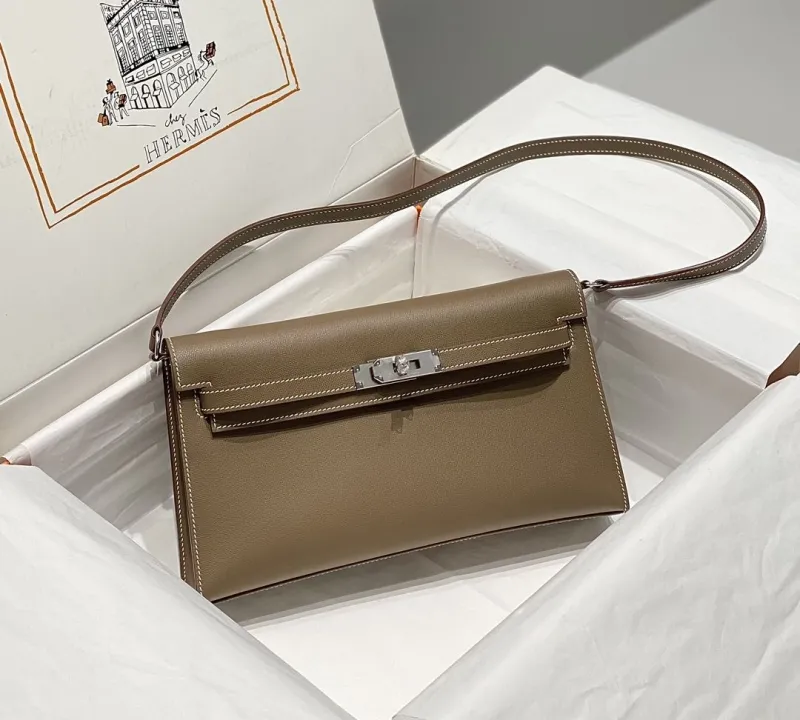 Alternative view of Hermes Kelly DanSe Taupe Shoulder Bag
