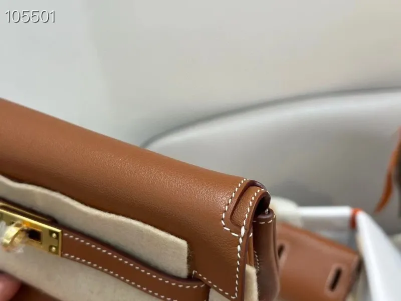 Hermes Brown Leather Kelly Moove Crossbody Bag - Image 7