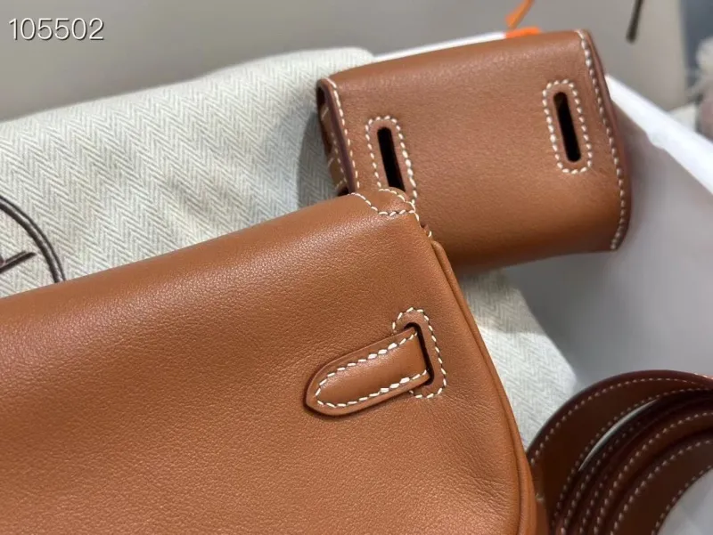 Hermes Brown Kelly Moove Crossbody Bag with Mini Pouch - Image 6