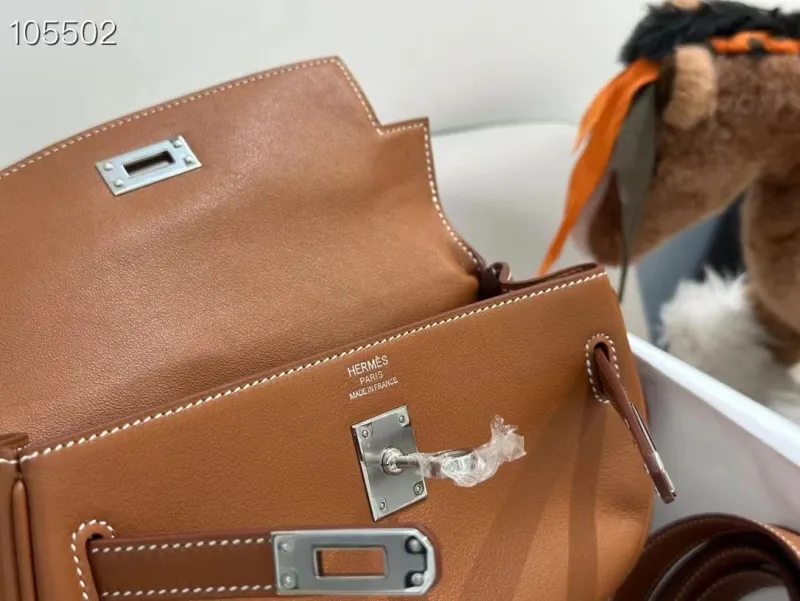 Hermes Brown Kelly Moove Crossbody Bag with Mini Pouch - Image 8