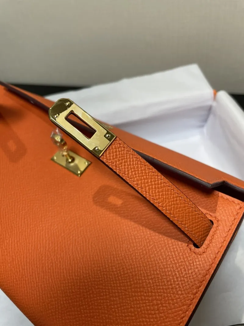 Hermes Orange Kelly WOC Bag - Image 6