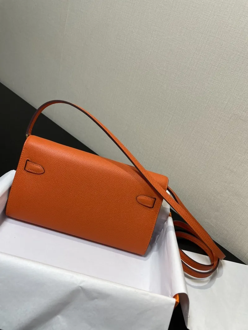Hermes Orange Kelly WOC Bag - Image 9
