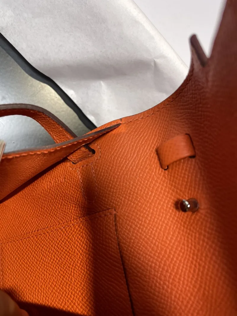 Hermes Orange Kelly WOC Leather Clutch Bag - Image 5