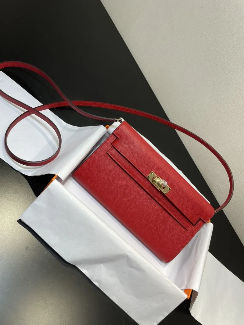 Hermes Red Kelly WOC Wallet - Image 7