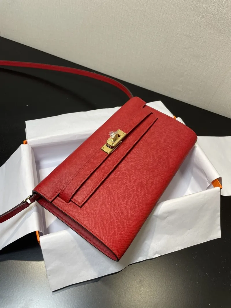 Hermes Red Kelly WOC Wallet - Image 9
