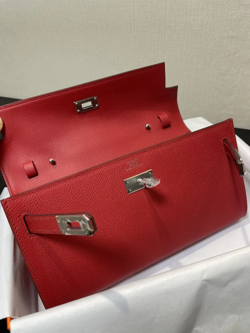 Hermes Red Kelly WOC Leather Wallet - Image 3
