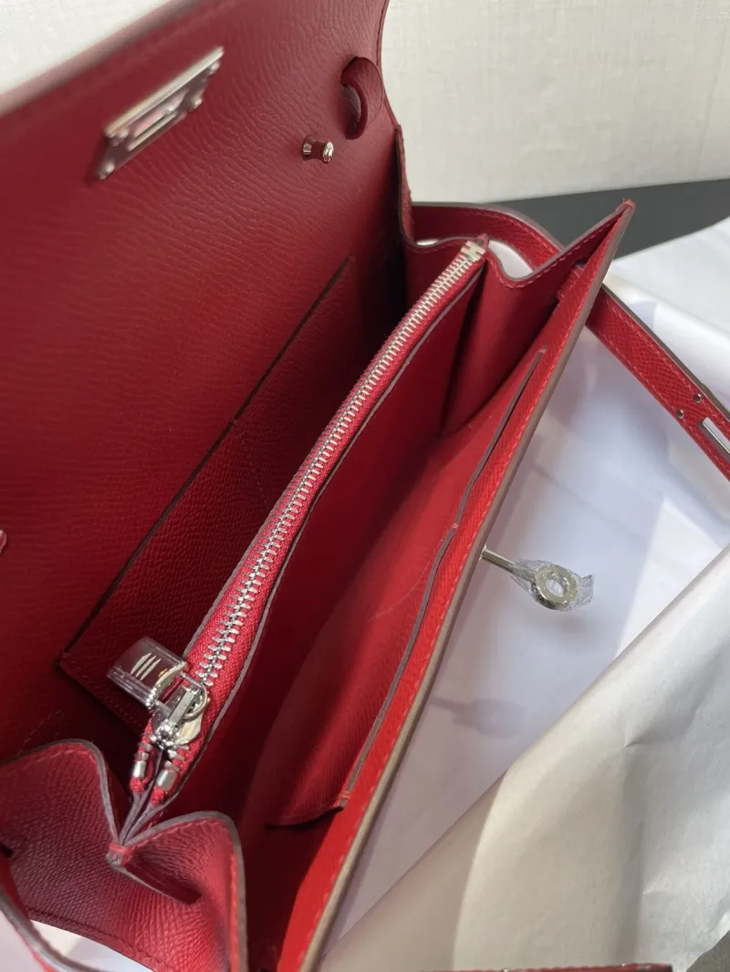 Hermes Red Kelly WOC Leather Wallet - Image 4