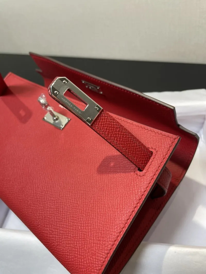 Hermes Red Kelly WOC Leather Wallet - Image 5