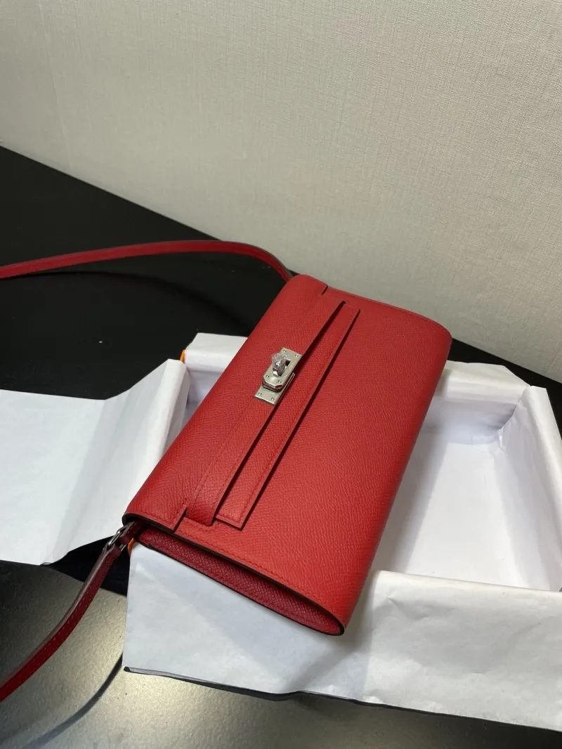 Hermes Red Kelly WOC Leather Wallet - Image 9
