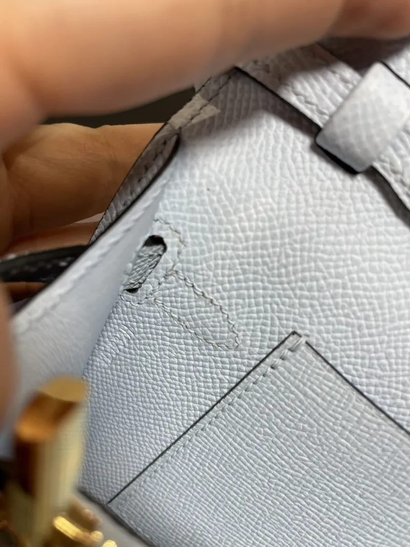 Hermes Light Blue Leather Kelly WOC Bag - Image 6