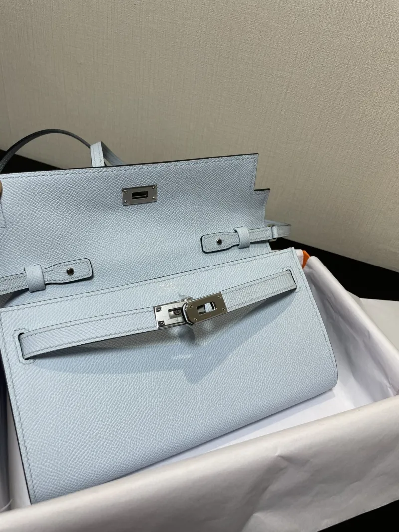 Hermes Light Blue Kelly WOC Bag - Image 3