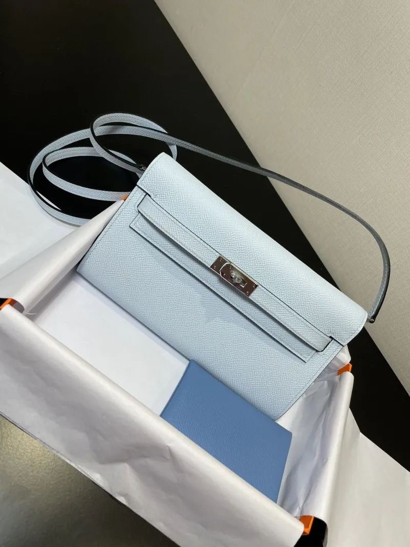 Hermes Light Blue Kelly WOC Bag - Image 5