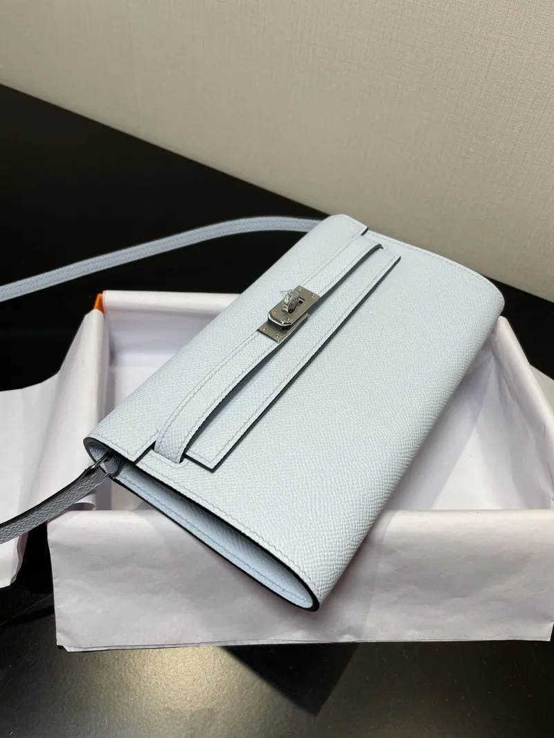 Hermes Light Blue Kelly WOC Bag - Image 6