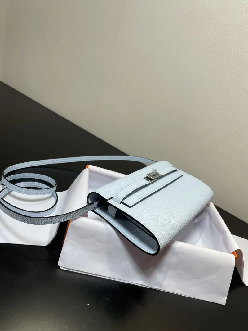 Hermes Light Blue Kelly WOC Bag - Image 7