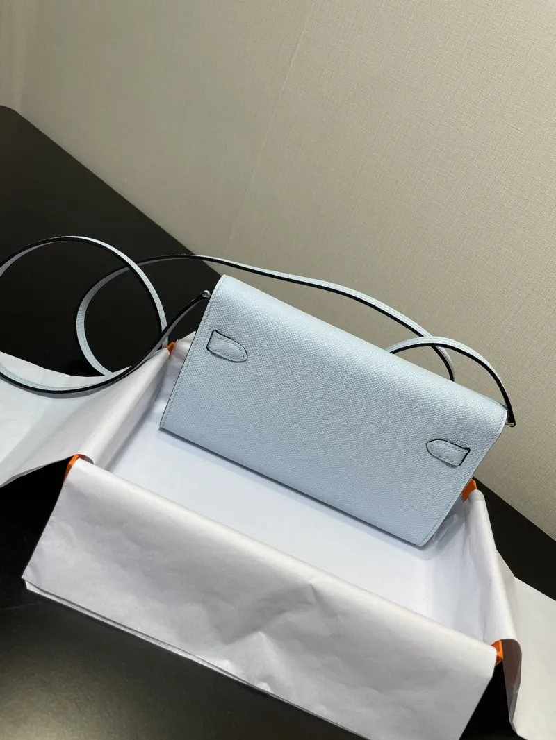 Hermes Light Blue Kelly WOC Bag - Image 8