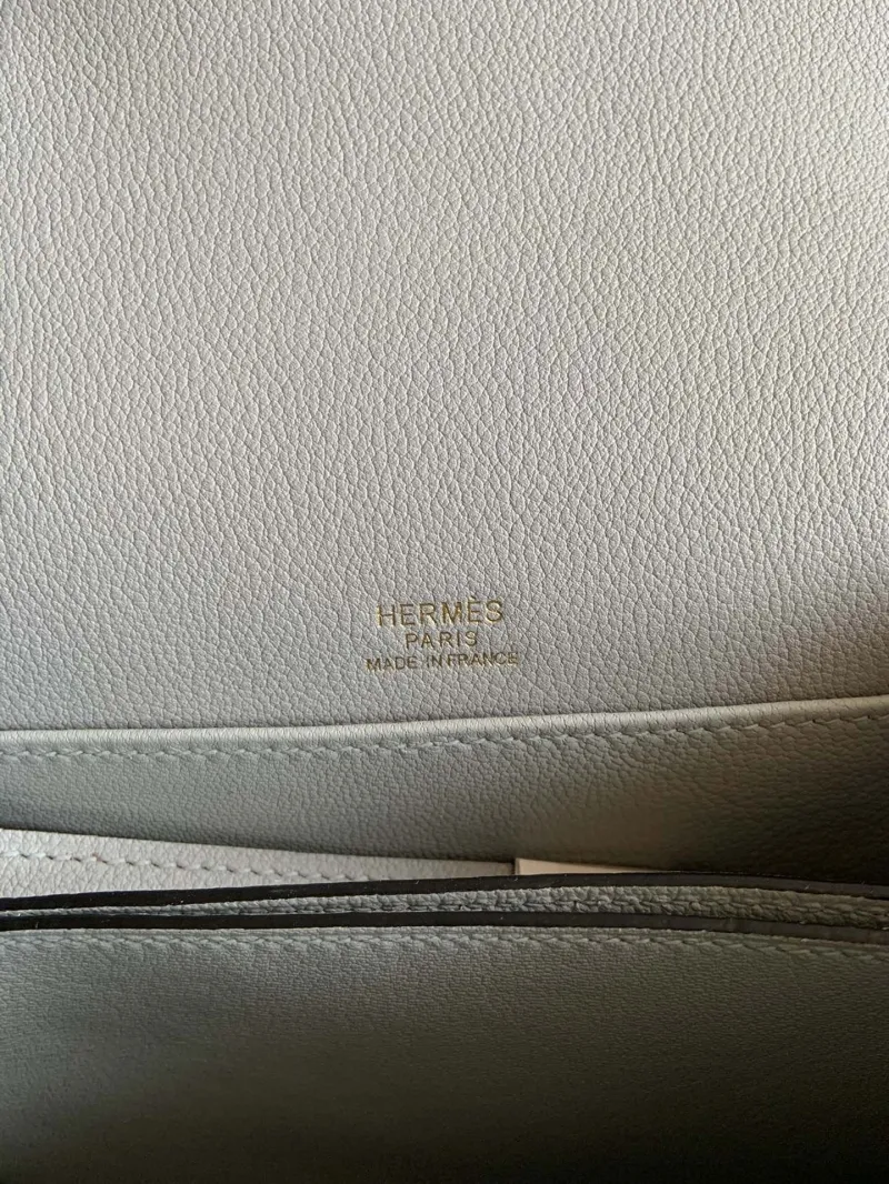 Hermes Gray Roulis Leather Crossbody Bag - Image 8