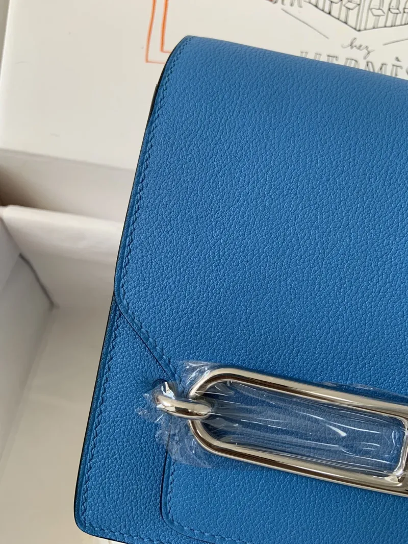 Hermes Roulis 18 Blue Leather Crossbody Bag - Image 5