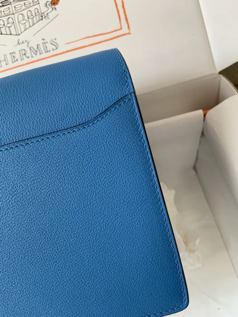 Hermes Roulis 18 Blue Leather Crossbody Bag - Image 6