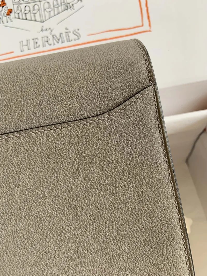 Hermes Roulis 19 Gray Leather Bag - Image 6
