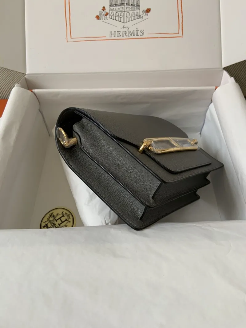 Hermes Roulis 31 Gray Leather Crossbody Bag - Image 3