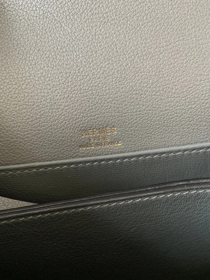 Hermes Roulis 31 Gray Leather Crossbody Bag - Image 8