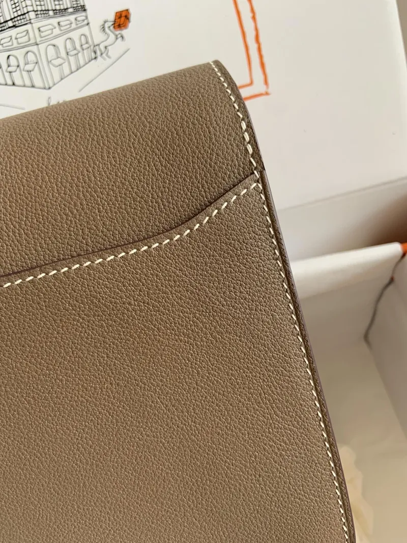 Hermes Roulis Taupe Leather Bag Size 36 - Image 6