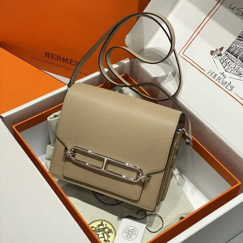 Hermes Beige Roulis Crossbody Leather Bag