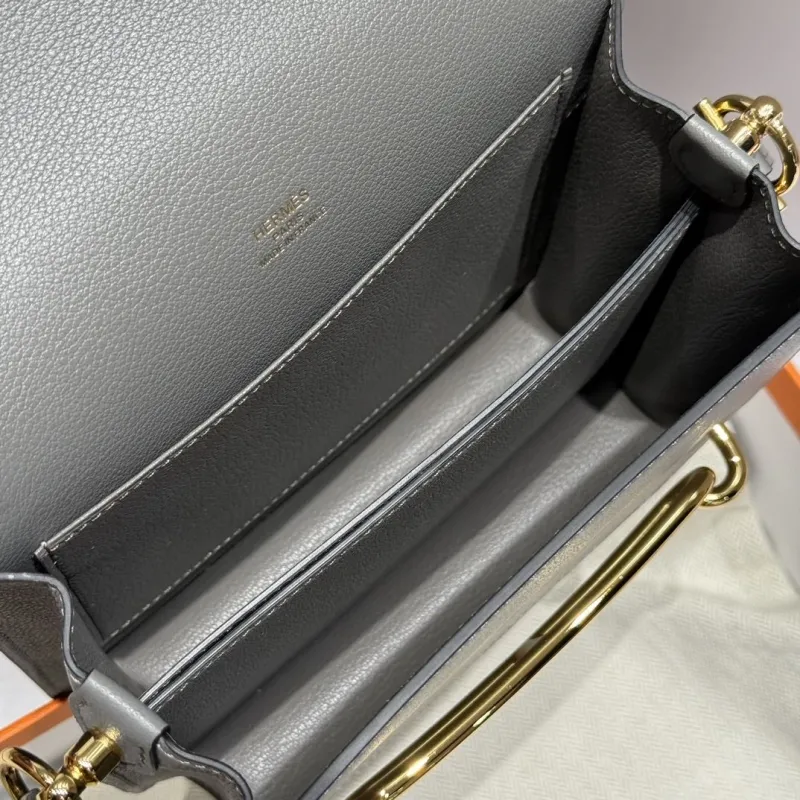 Hermes Gray Roulis Crossbody Bag 44 - Image 9