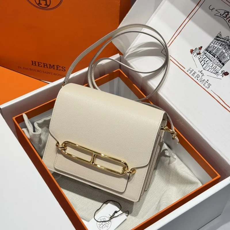 Hermes Cream Roulis Crossbody Bag