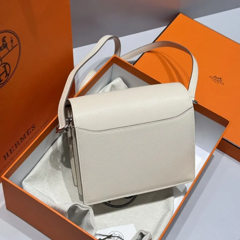 Alternative view of Hermes Cream Roulis Leather Crossbody Bag