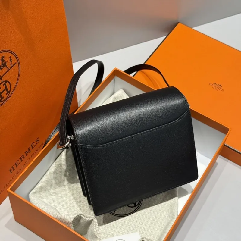 Alternative view of Hermes Black Roulis Leather Crossbody Bag