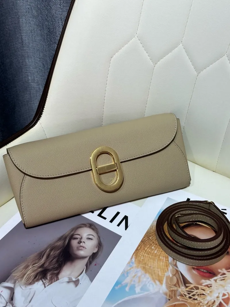 Alternative view of Hermes Roulis 54 Beige Crossbody Bag
