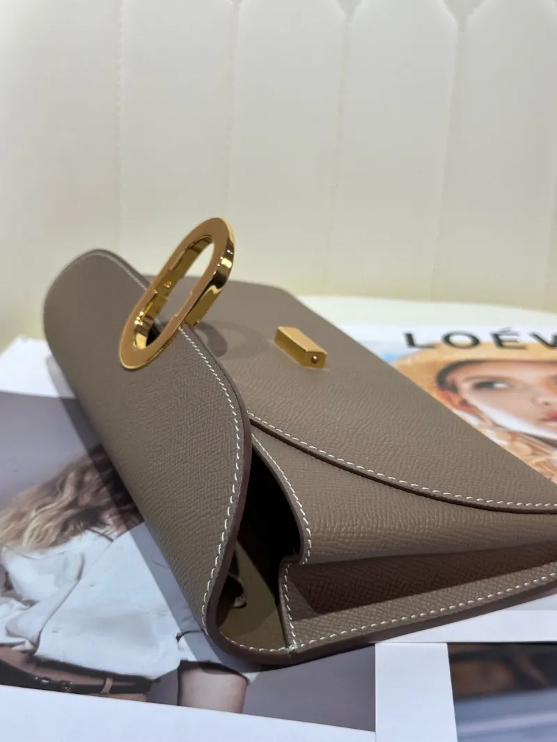 Hermes Taupe Roulis Crossbody Clutch Bag 55 - Image 4