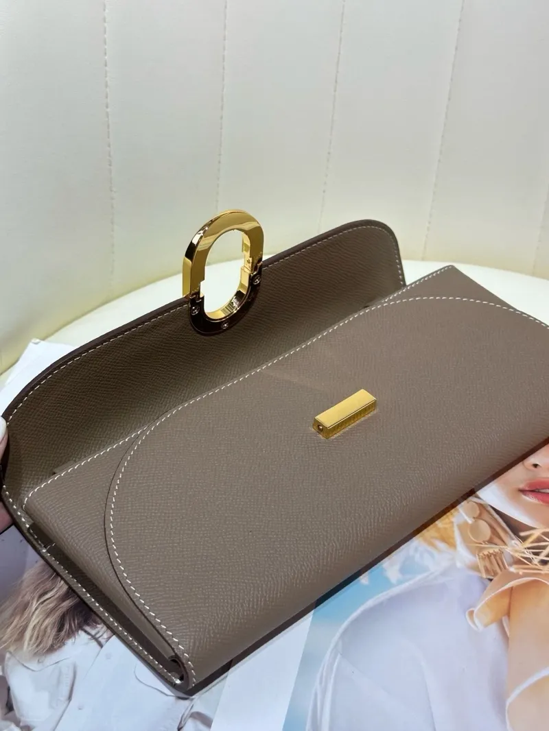Hermes Taupe Roulis Crossbody Clutch Bag 55 - Image 5