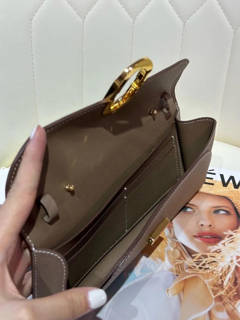 Hermes Taupe Roulis Crossbody Clutch Bag 55 - Image 7