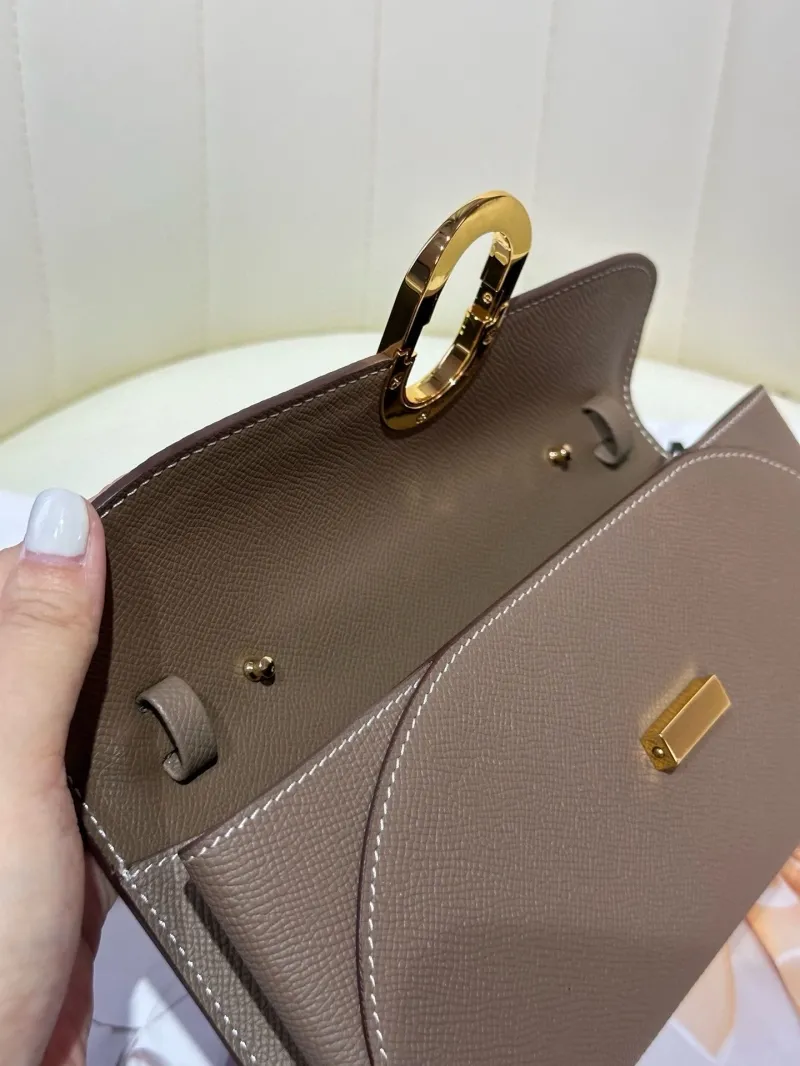 Hermes Taupe Roulis Crossbody Clutch Bag 55 - Image 8