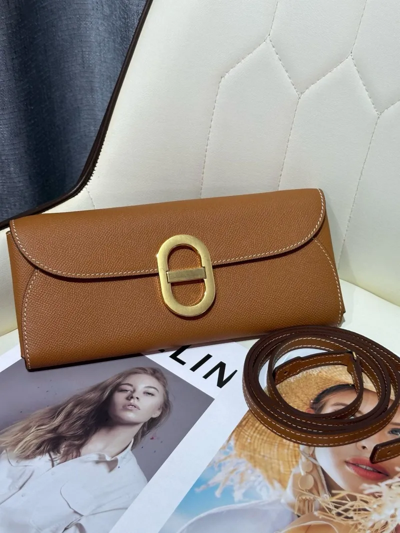 Hermes Brown Leather Crossbody Bag