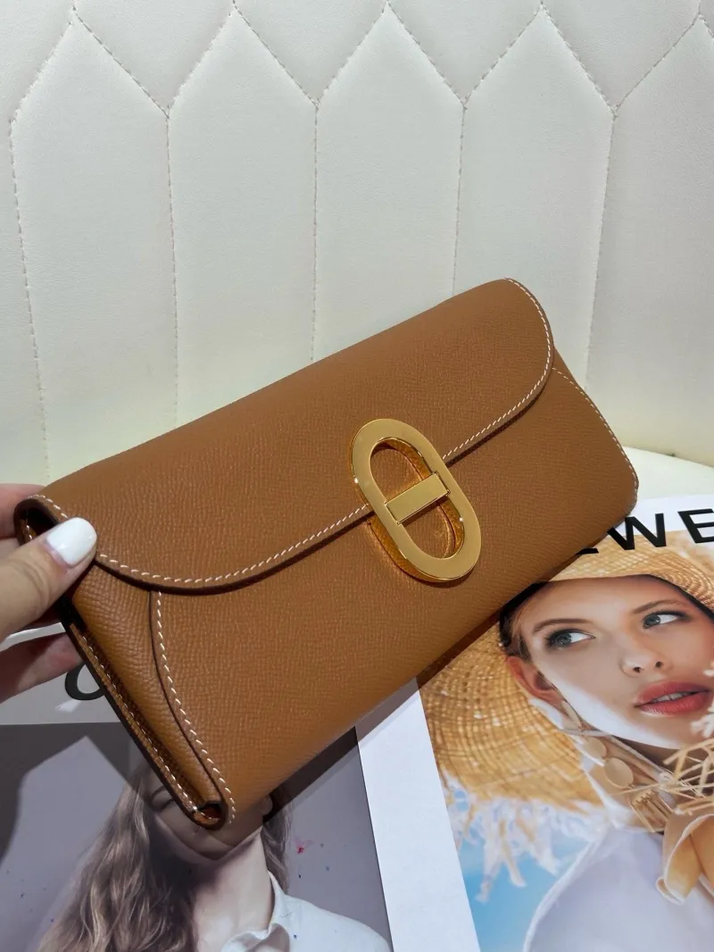 Alternative view of Hermes Brown Leather Crossbody Bag
