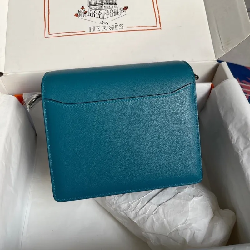 Alternative view of Hermes Teal Roulis Leather Bag
