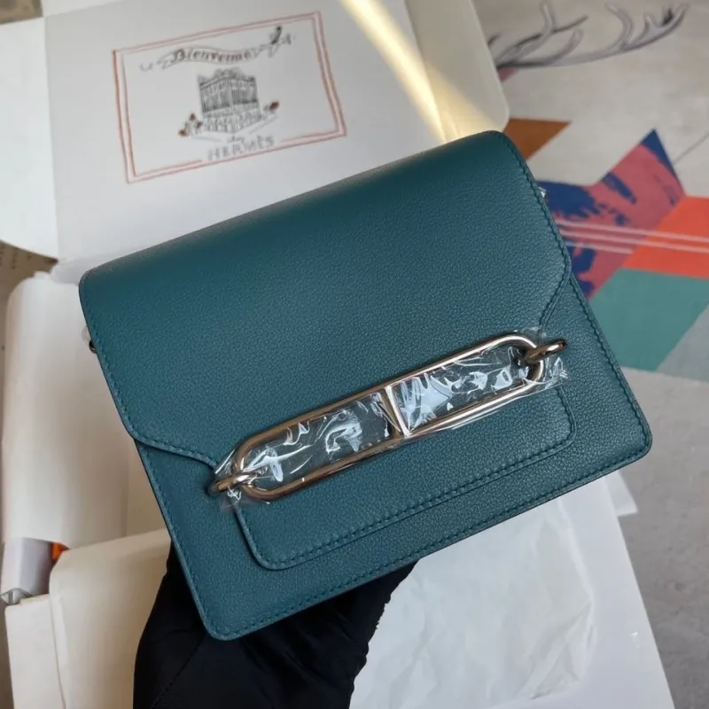 Alternative view of Hermes Teal Roulis Bag 60