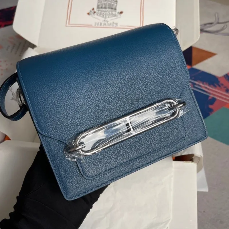 Alternative view of Hermes Blue Roulis Crossbody Bag