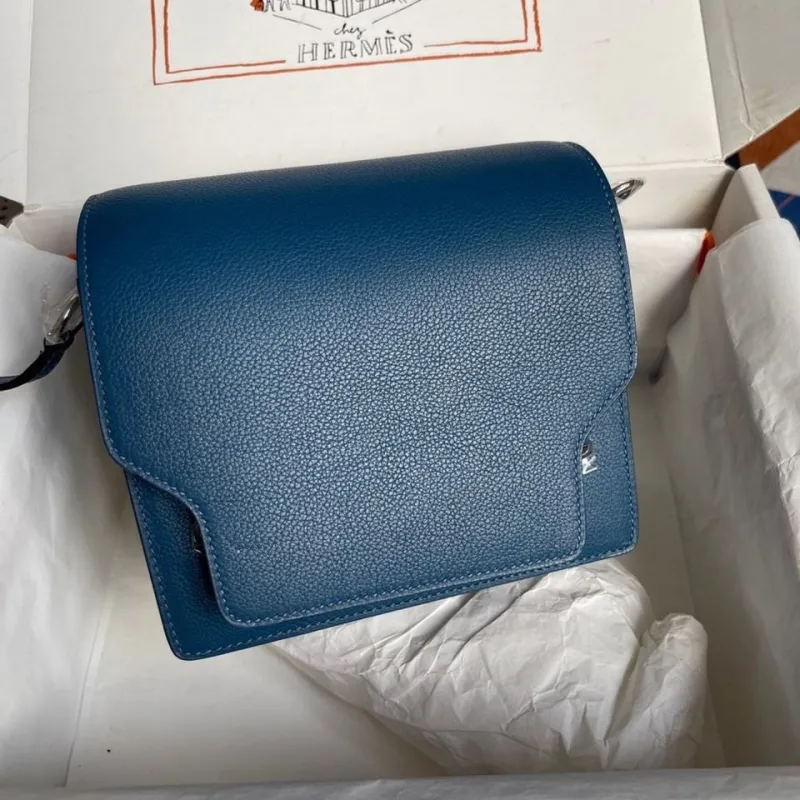 Hermes Blue Roulis Crossbody Bag - Image 8