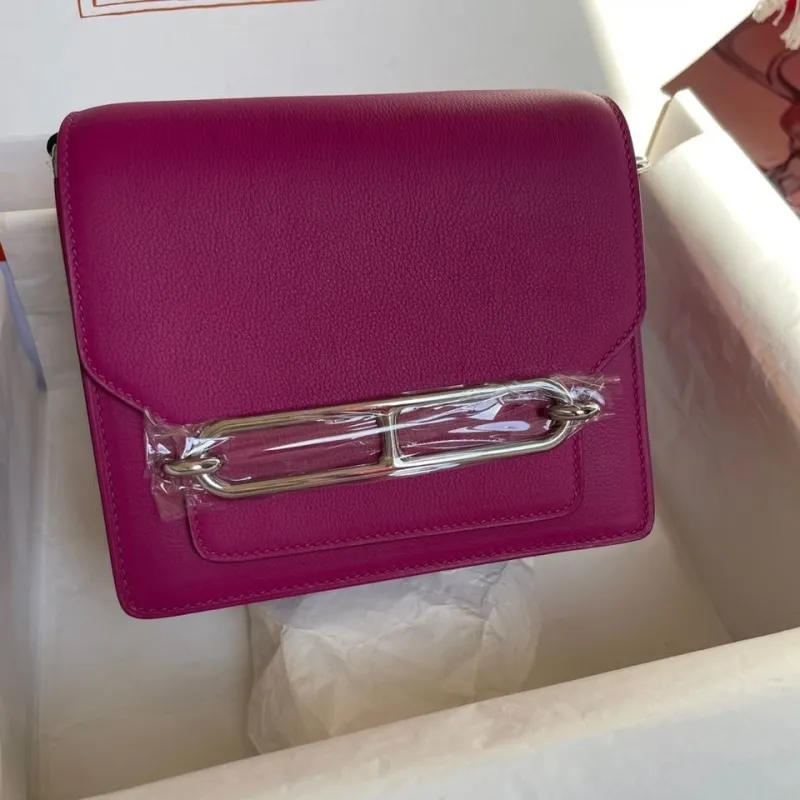 Hermes Magenta Roulis Leather Bag 63
