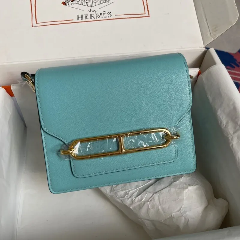 Hermes Turquoise Roulis Crossbody Bag
