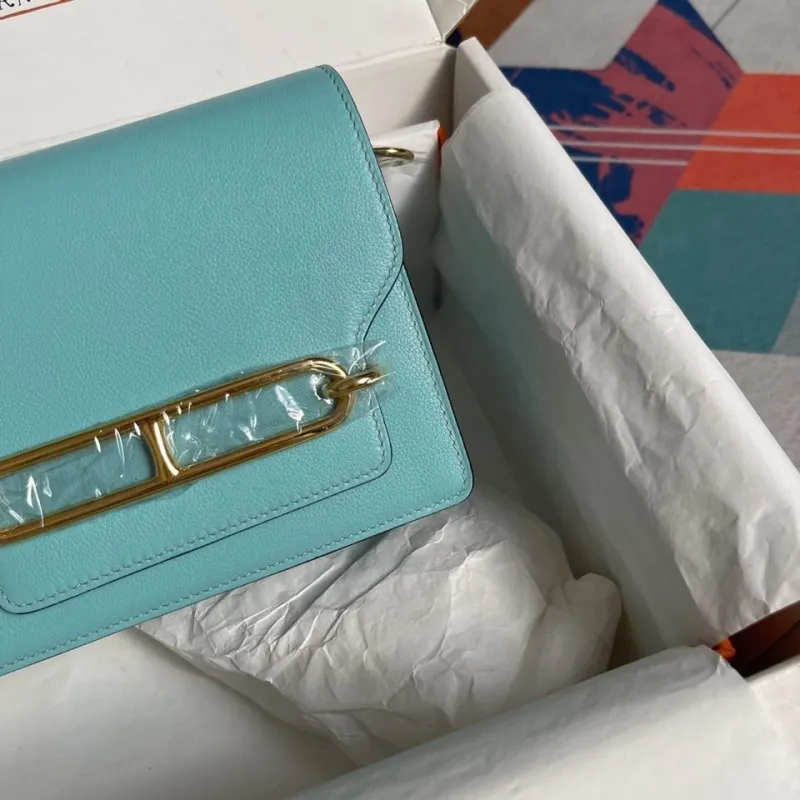 Hermes Turquoise Roulis Crossbody Bag - Image 3