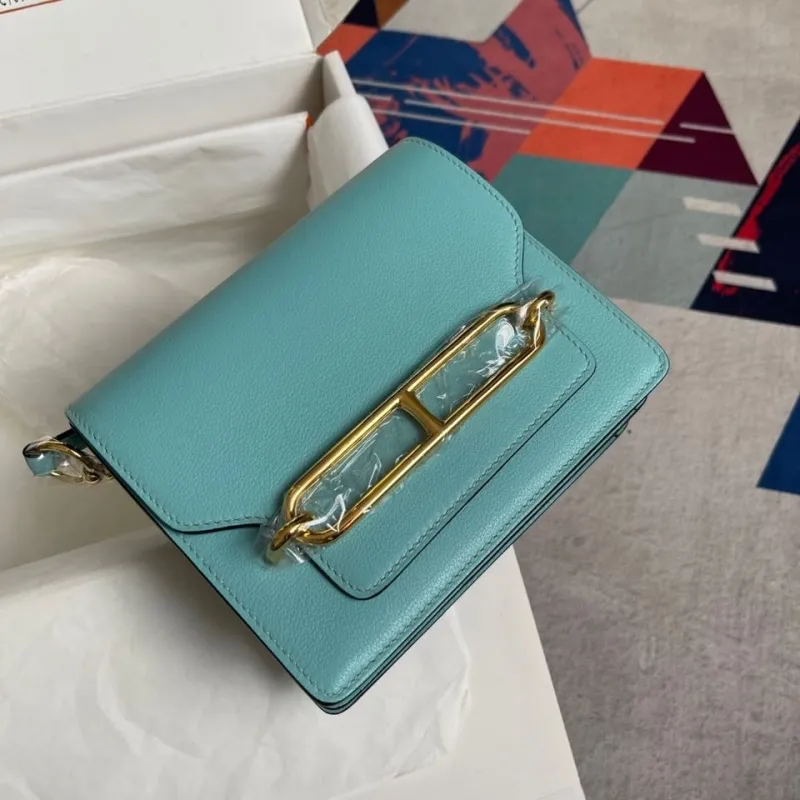 Hermes Turquoise Roulis Crossbody Bag - Image 4