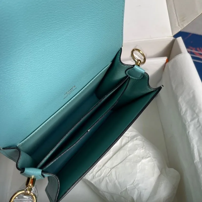 Hermes Turquoise Roulis Crossbody Bag - Image 5