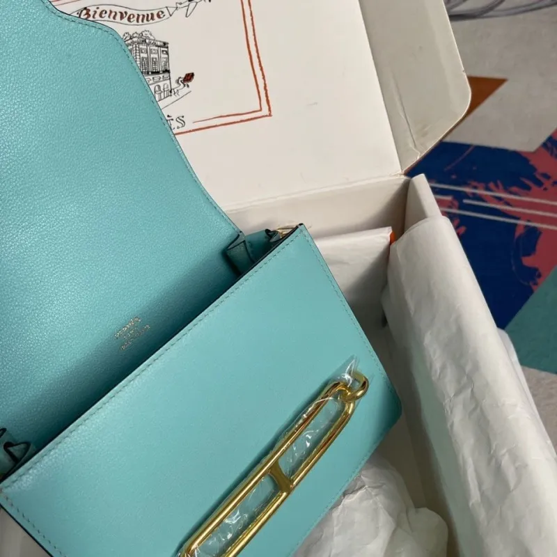 Hermes Turquoise Roulis Crossbody Bag - Image 6